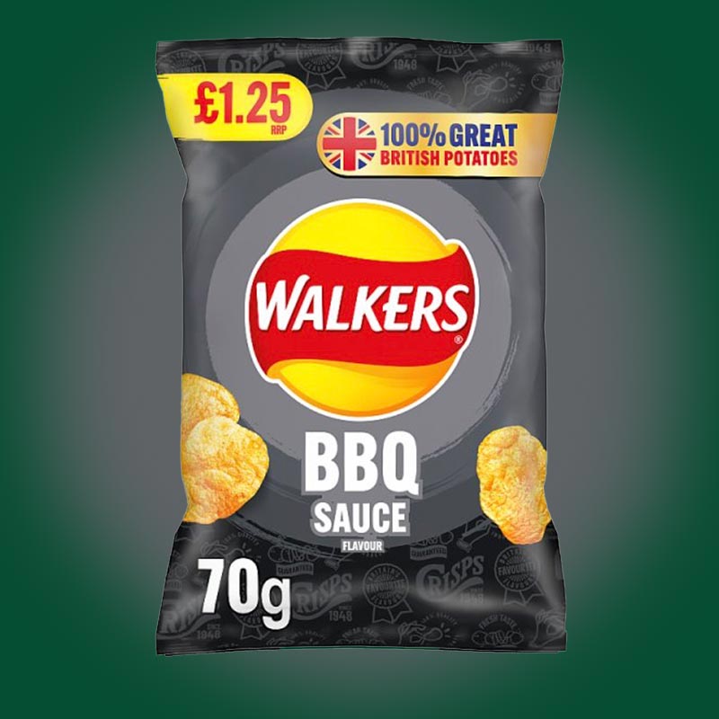 18x Walkers BBQ Sauce 70g