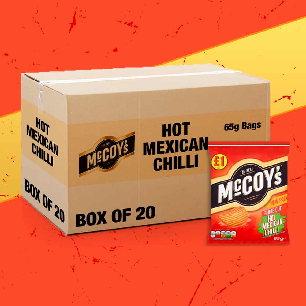 Box of 20 – McCoy’s Hot Mexican Chilli 65g – (£1 Bags)