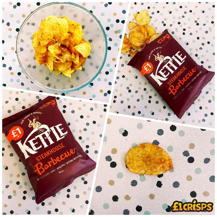 Box of 12 – Kettle Chips Steakhouse Barbecue Crisps 80g – (£1.29 Bags)