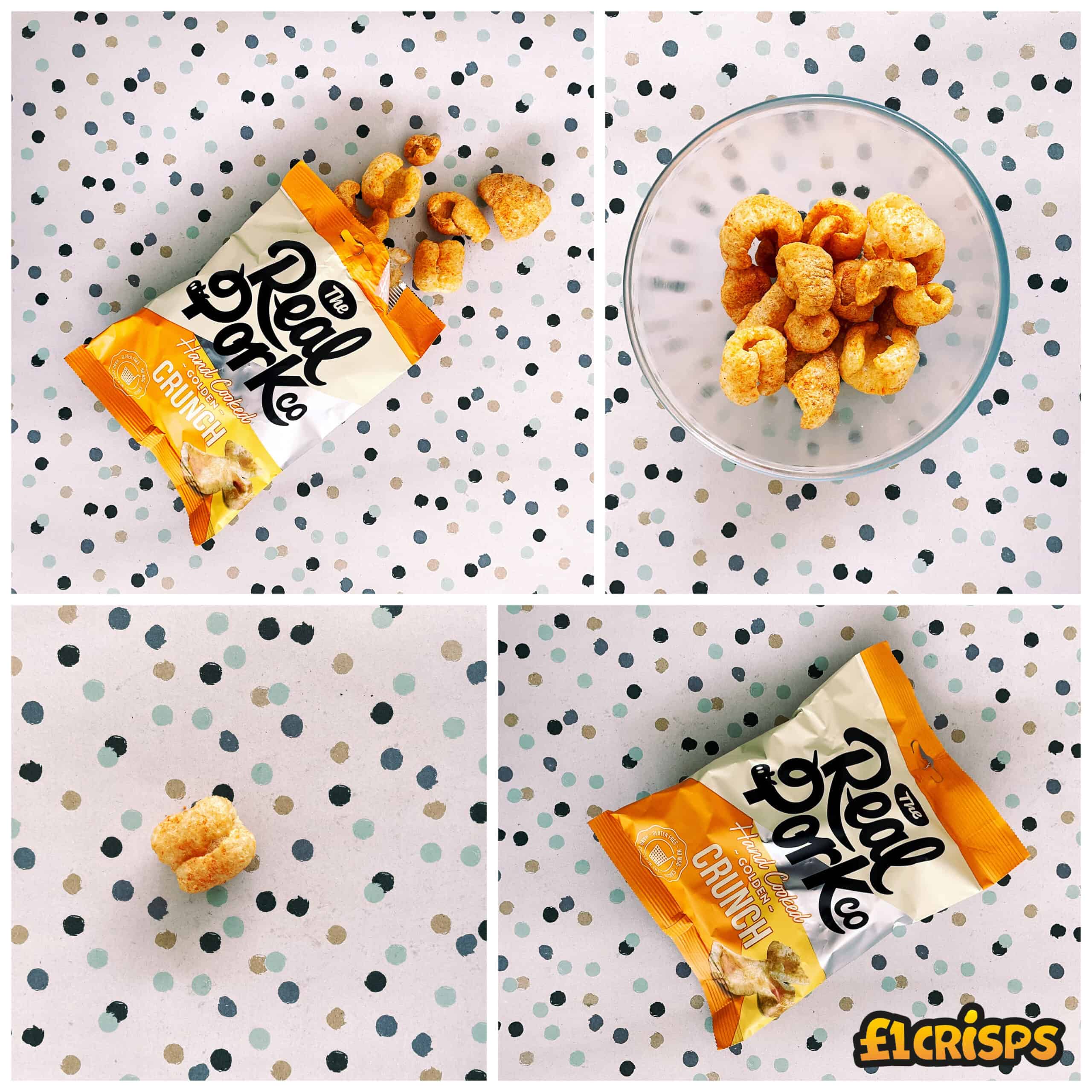 Bag of 10 – The Real Pork Co Hand Cooked Golden Crunch 30g