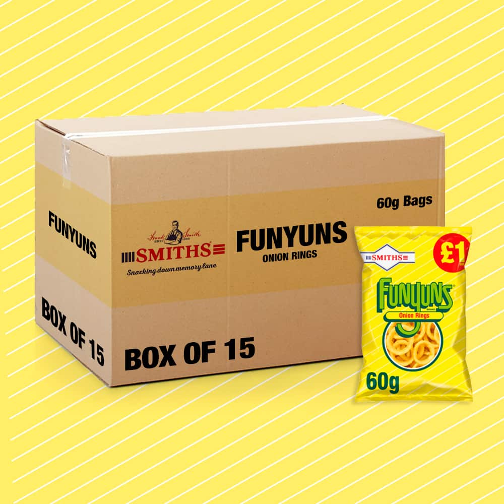 Box of 15 – Smiths Funyuns Onion Rings 60g – (£1.25 Bags)