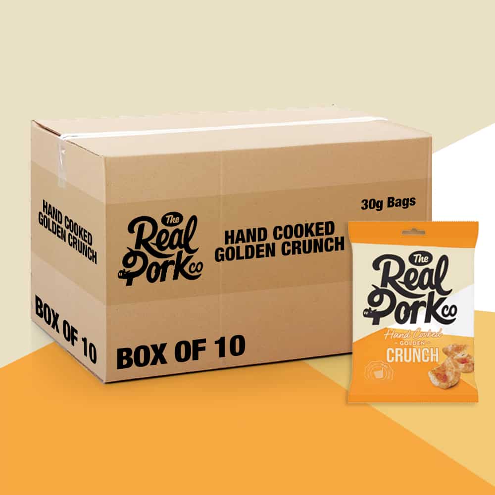 Bag of 10 – The Real Pork Co Hand Cooked Golden Crunch 30g