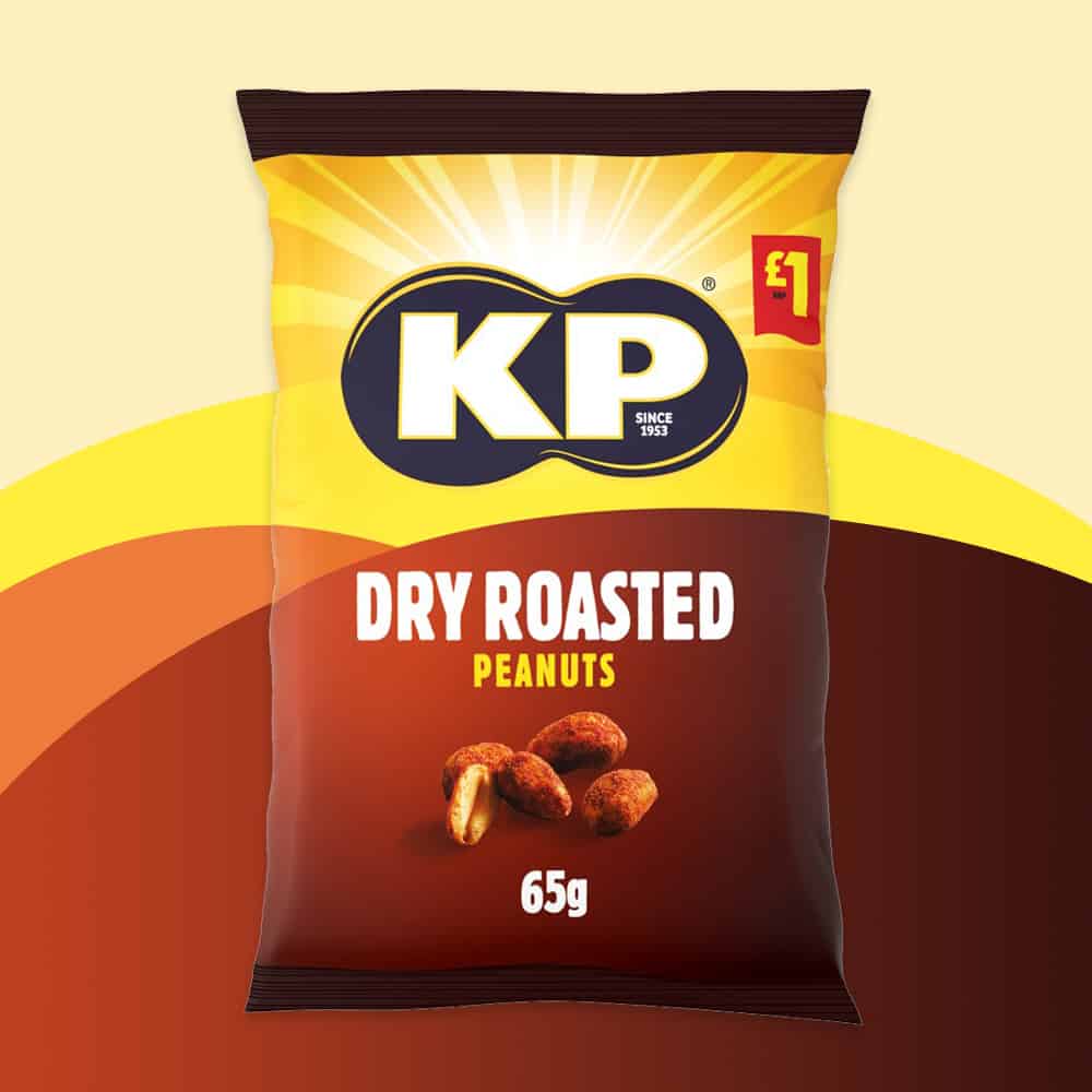 Box of 16 – KP Dry Roasted Peanuts 65g – (£1 Bags)