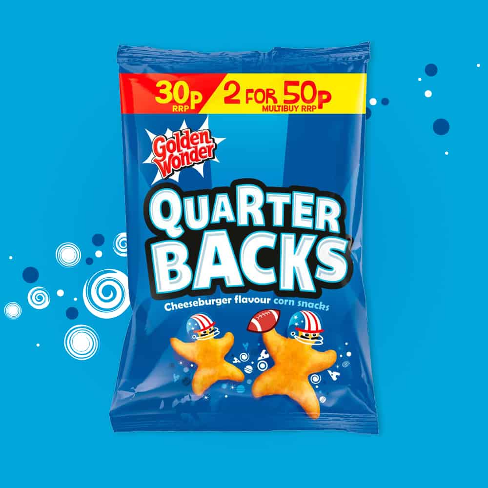 Box of 36 – Golden Wonder Quarter Backs 25g – (Snack Bags)
