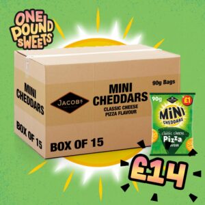 Box of 15 - Jacob's Mini Cheddars Pizza Flavour 90g - (£1 Bags)