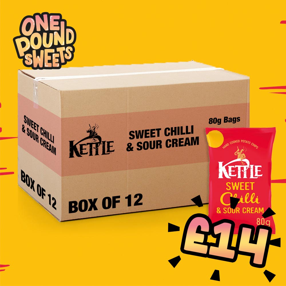 Box of 12 - Kettle Chips Sweet Chilli & Sour Cream 80g - (£1.29 Bags)