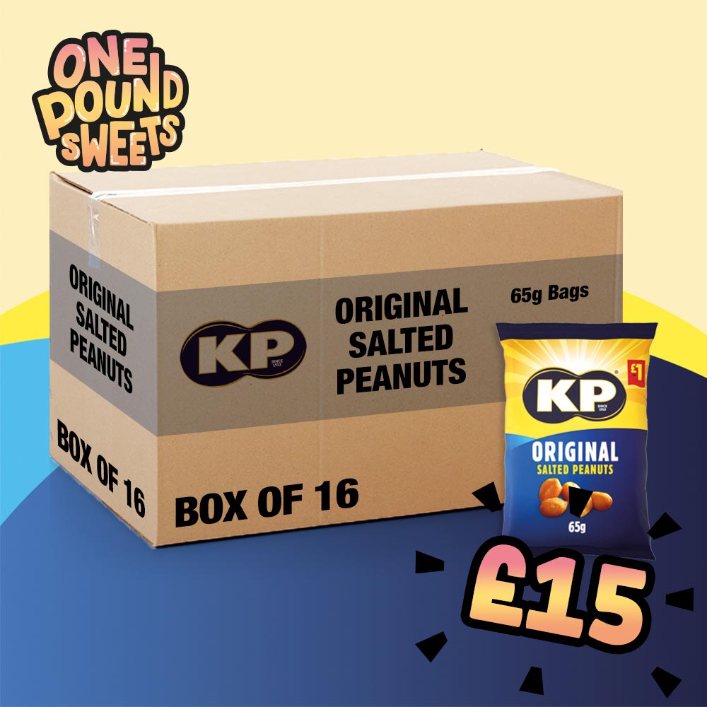 Box of 16 - KP Original Salted Peanuts 65g - (£1 Bags)