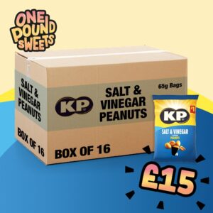 Box of 16 - KP Salt & Vinegar Peanuts 65g - (£1 Bags)