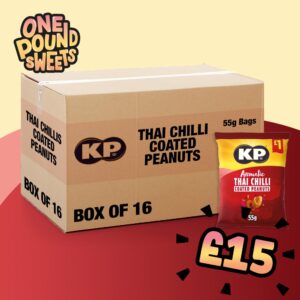 Box of 16 - KP Aromatic Thai Chilli Peanuts 55g - (£1 Bags)