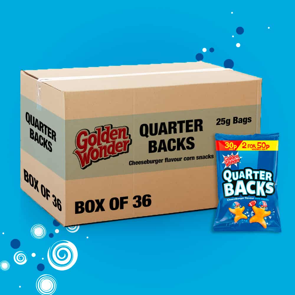 Box of 36 - Golden Wonder Quarter Backs 25g - (Snack Bags)