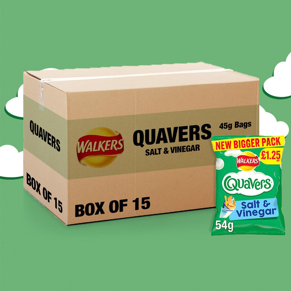 15x Walkers Quavers Salt & Vinegar 54g