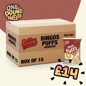 Box of 15 - Golden Wonder Ringo Puffs BBQ 60g - (£1 Bags)