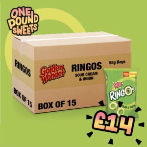 Box of 15 - Golden Wonder Ringos Sour Cream & Onion 40g - (£1 Bags)