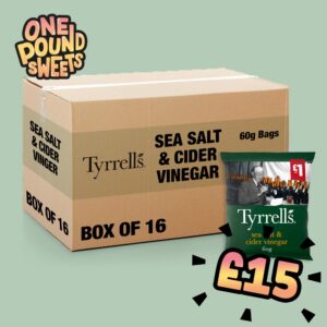Box of 16 - Tyrrells Sea Salt and Cider Vinegar 60g - (£1 Bags)
