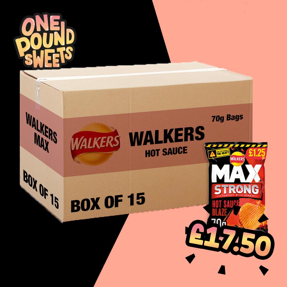 Box of 15 - Walkers Max Hot Sauce Blaze 70g
