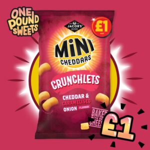 Jacob's Mini Cheddars Crunchlets Cheddar & Onion 65g - (£1 Bag)