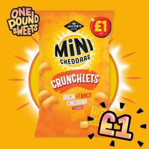 Jacob's Mini Cheddars Crunchlets Tangy Cheddar 65g - (£1 Bag)
