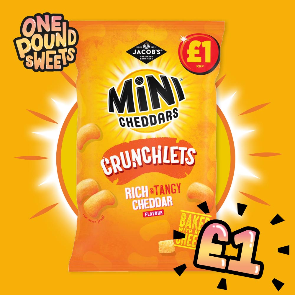 Jacob's Mini Cheddars Crunchlets Tangy Cheddar 65g - (£1 Bag)