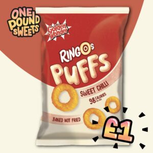 BBE 15.7.23- Golden Wonder Ringo Puffs Sweet Chilli 60g - (£1 Bags)