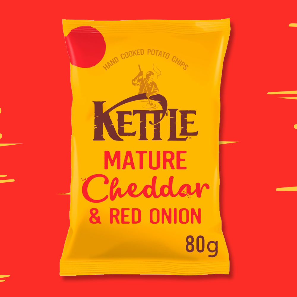 Kettle Chips Mature Cheddar & Red Onion 80g