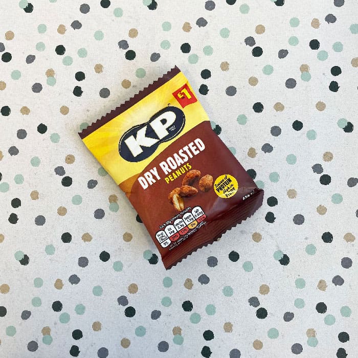 Box of 16 – KP Dry Roasted Peanuts 65g – (£1 Bags)