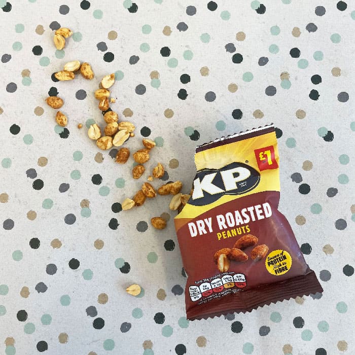 Box of 16 – KP Dry Roasted Peanuts 65g – (£1 Bags)