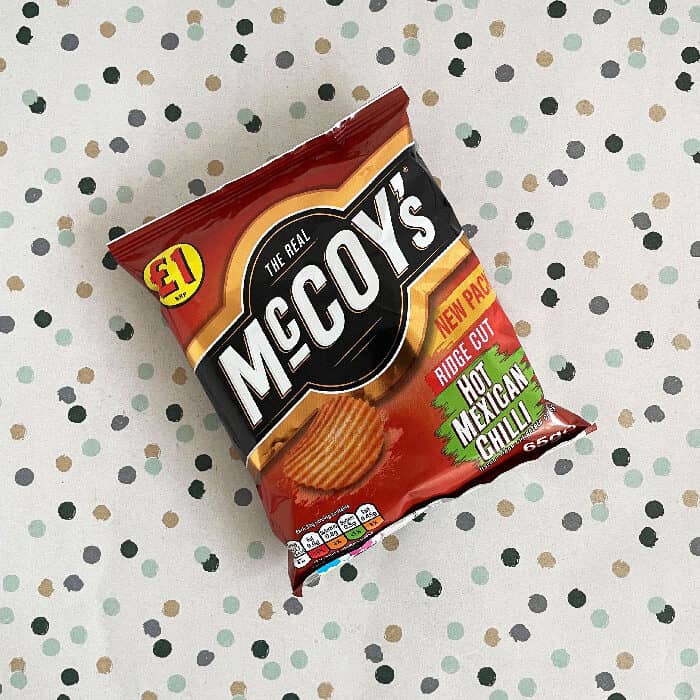 Box of 20 – McCoy’s Hot Mexican Chilli 65g – (£1 Bags)