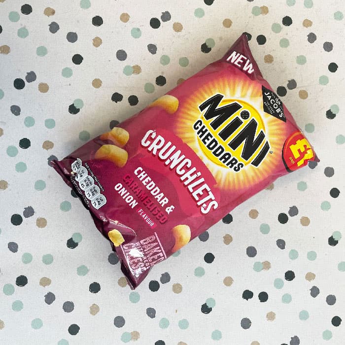 Jacob’s Mini Cheddars Crunchlets Cheddar & Onion 65g – (£1 Bag)