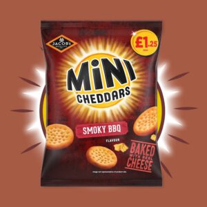 Jacob's Mini Cheddars Smokey BBQ 90g - (£1.25 Bag)