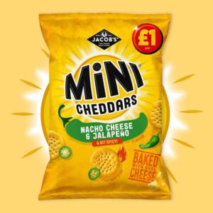Jacob's Mini Cheddars Nacho Cheese & Jalapeño 90g - (£1 Bag)