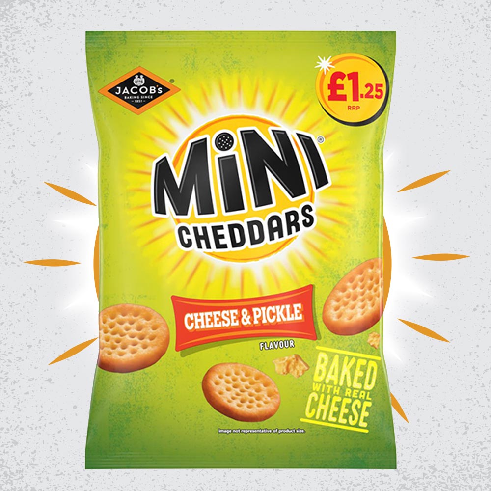 Jacob's Mini Cheddars Cheese & Pickle 90g - (£1.25 Bag)