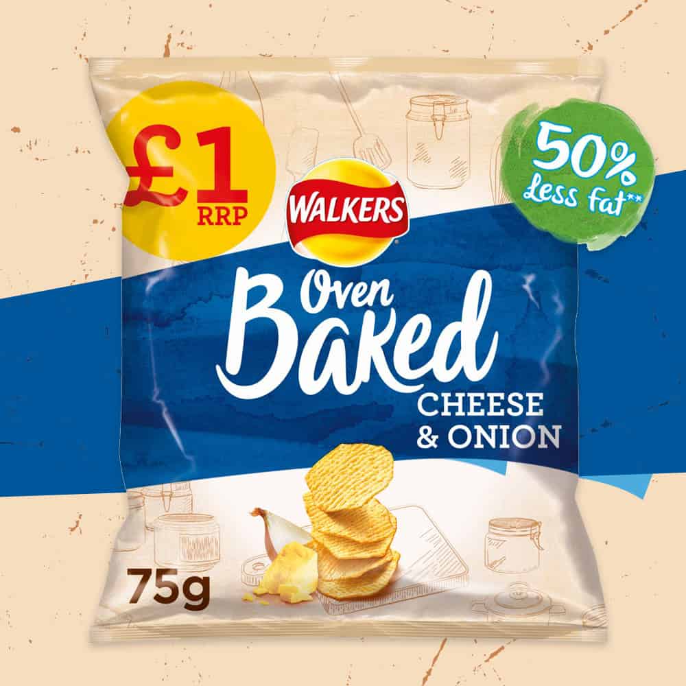 Walkers Oven Baked Cheese & Onion 75g - (£1 Bag)