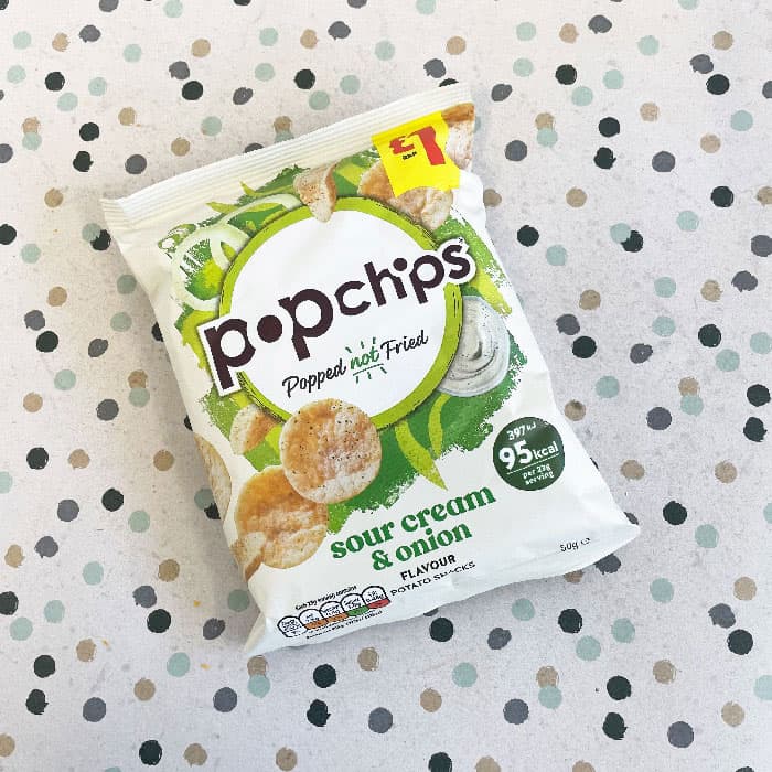 Popchips Sour Cream & Onion 50g – (£1.25 Bag)