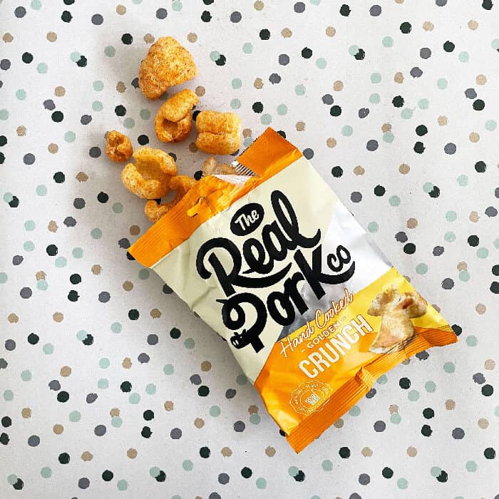 Bag of 10 – The Real Pork Co Hand Cooked Golden Crunch 30g