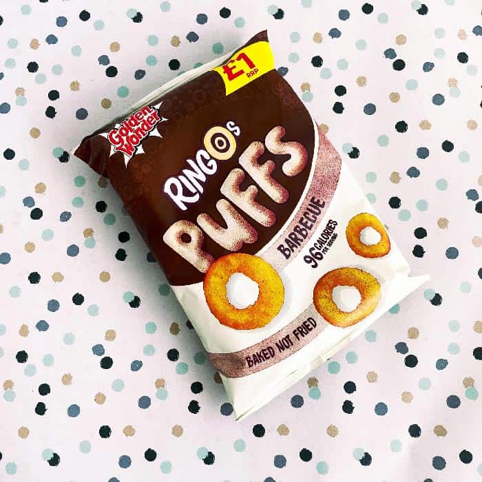 Box of 15 – Golden Wonder Ringo Puffs BBQ 60g – (£1 Bags)