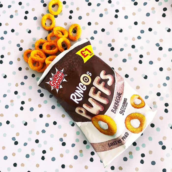 Box of 15 – Golden Wonder Ringo Puffs BBQ 60g – (£1 Bags)