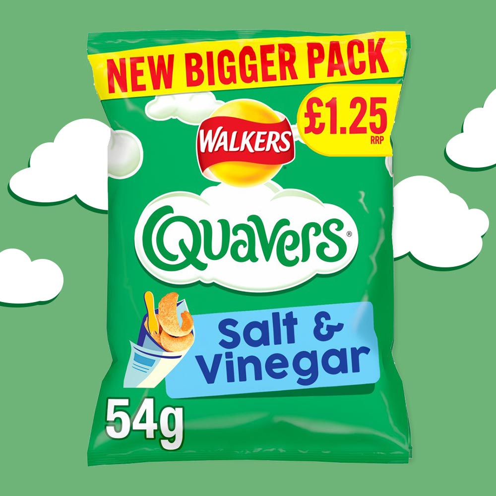 15x Walkers Quavers Salt & Vinegar 54g