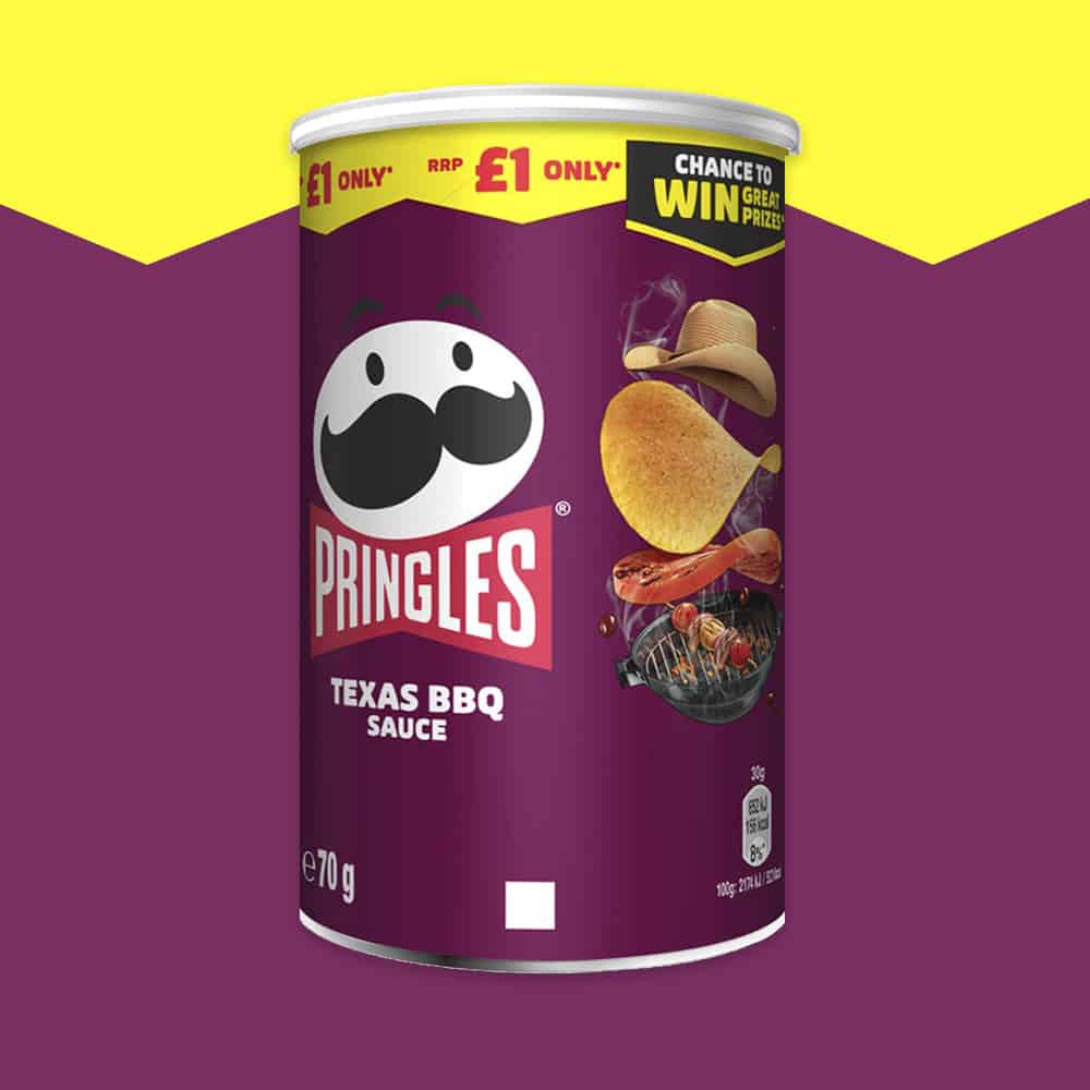 12x Pringles Texas BBQ Sauce Crisps Can 70g