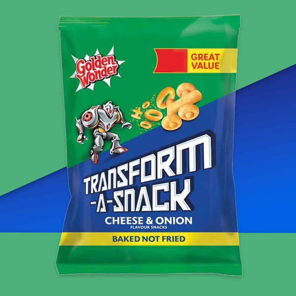 Golden Wonder Transform-A-Snack Cheese & Onion 56g – (£1 Bag)