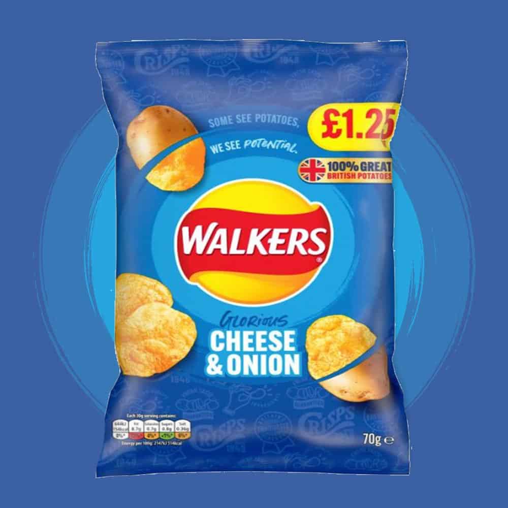 Walkers Cheese & Onion 65g – (£1.25 Bag)