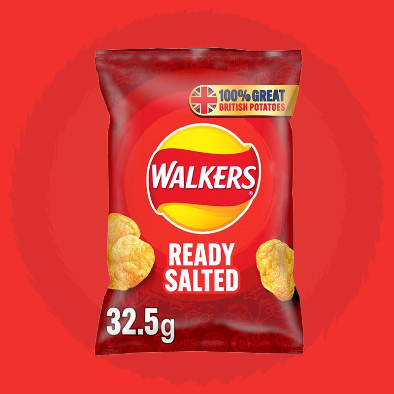 thumbnail image 2 of Walkers Ready Salted Crisps – 12 X 25g Pack (300g Total) – Classic UK Snack 2 of 4