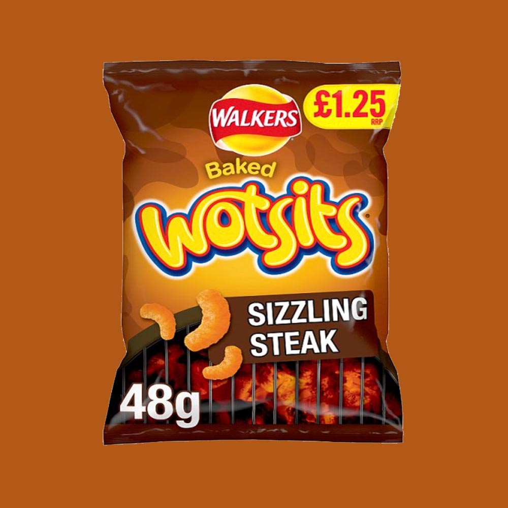 Walkers Wotsits Sizzling Steak 48g – (£1.25 Bag)