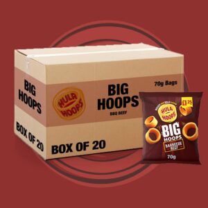 20x Hula Hoops Big Hoops BBQ Beef 70g