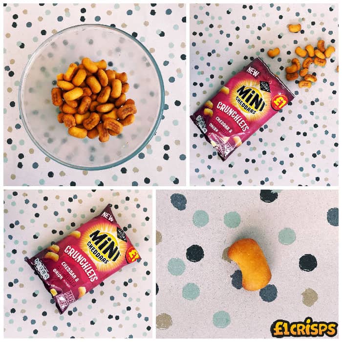 Box of 12 – Jacob’s Mini Cheddars Crunchlets Cheddar & Onion 65g – (£1 Bags)