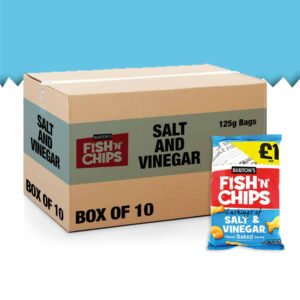 10x Burton's Fish & Chips Salt & Vinegar 125g