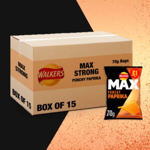 15x Walkers Max Punchy Paprika 70g