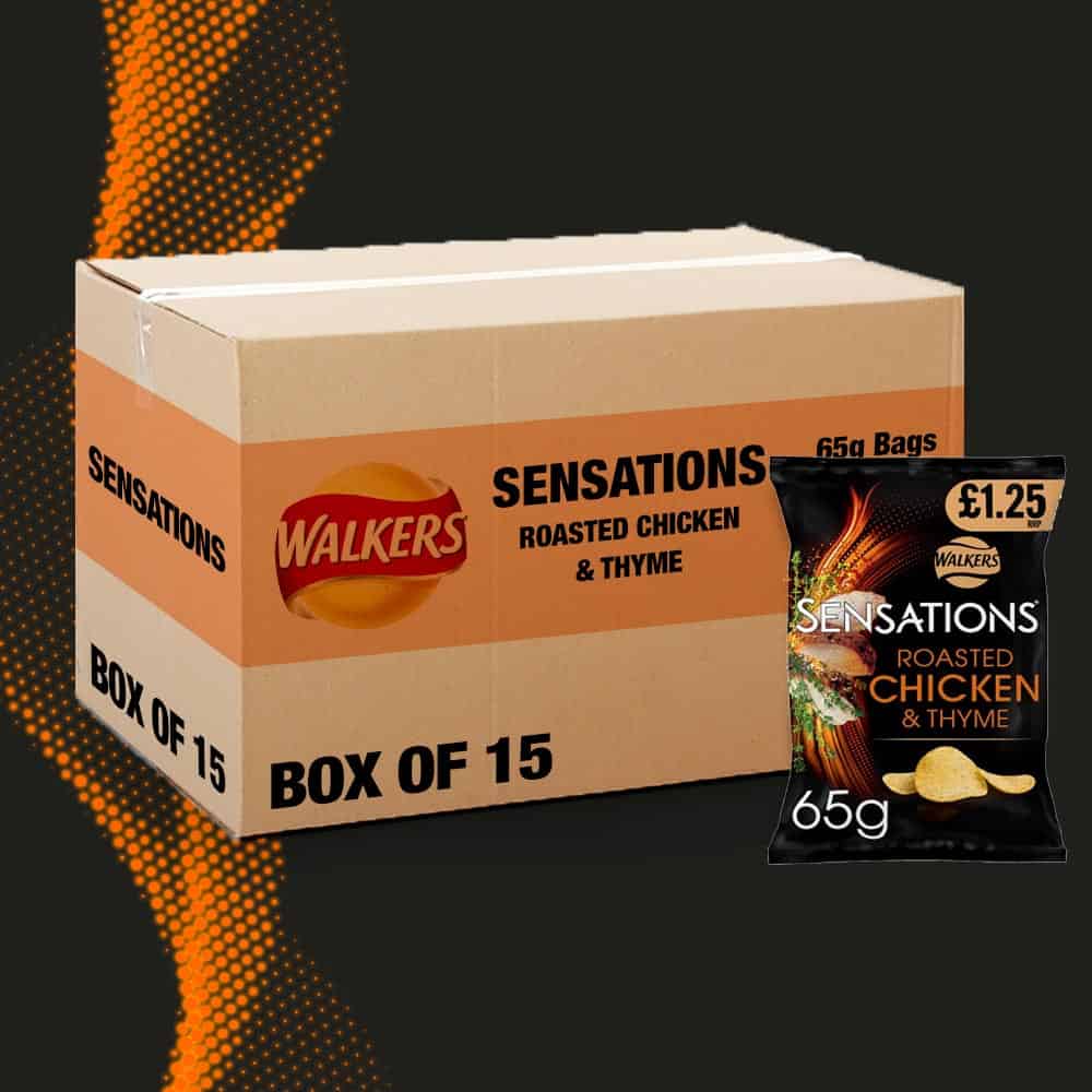 15x Walkers Sensations Roasted Chicken & Thyme 65g