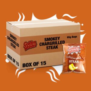 Box of 15 - Golden Wonder Smokey Chargrilled Steak 65g - (£1 Bags)