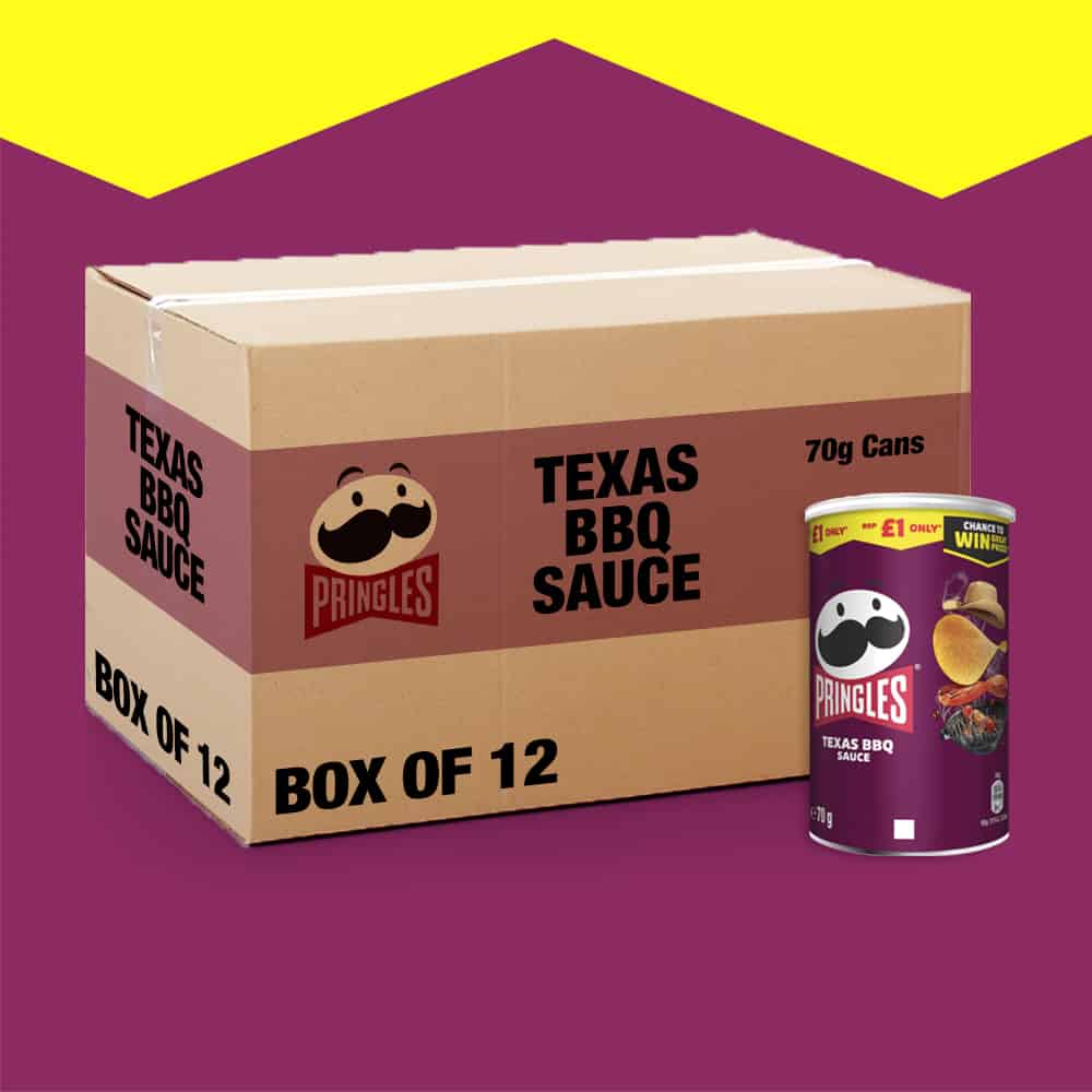 12x Pringles Texas BBQ Sauce Crisps Can 70g