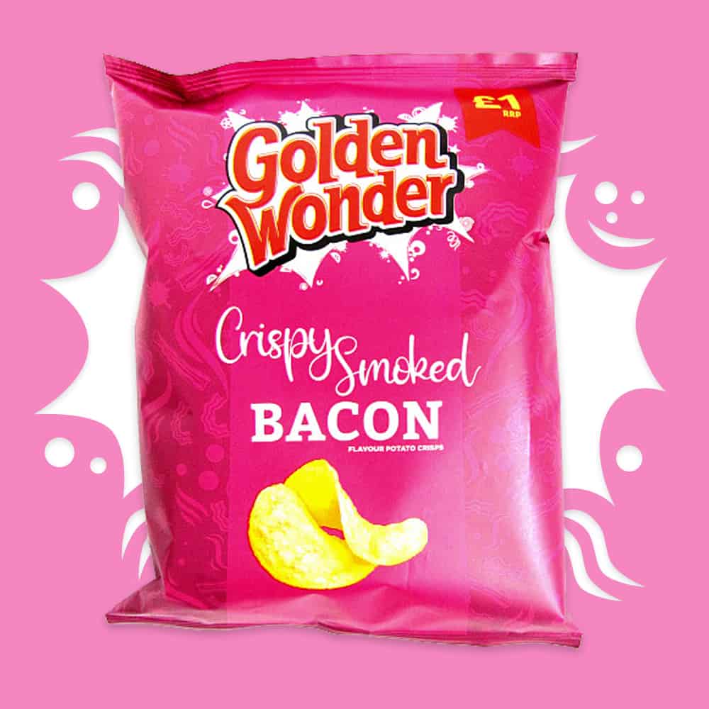 Box of 15 – Golden Wonder Smoked Bacon 65g – (£1 Bags)